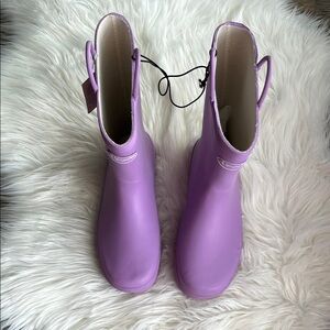 Purple Winter Rain Boots with Elastic Panels